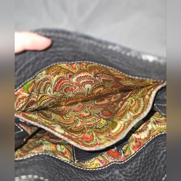 Vintage Dooney & Bourke Black Pebble Grain Leather Bag with Silver Accent - Picture 9 of 9